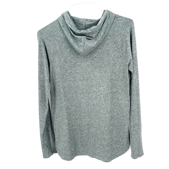 ATHLETA Uptempo Marled Green Stretch Pullover Long Sleeve Hoodie Sweatshirt Top - Picture 7 of 9